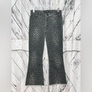 BLACK ORCHID CHRISSY KICK FLARE JEANS BLACK/GRAY LEOPARD 27